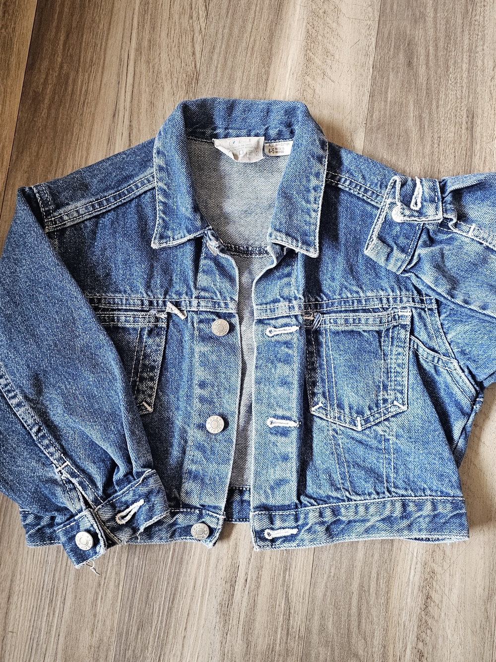 Vintage Esprit Kids Blue Denim Cropped Jean Jacket 90s